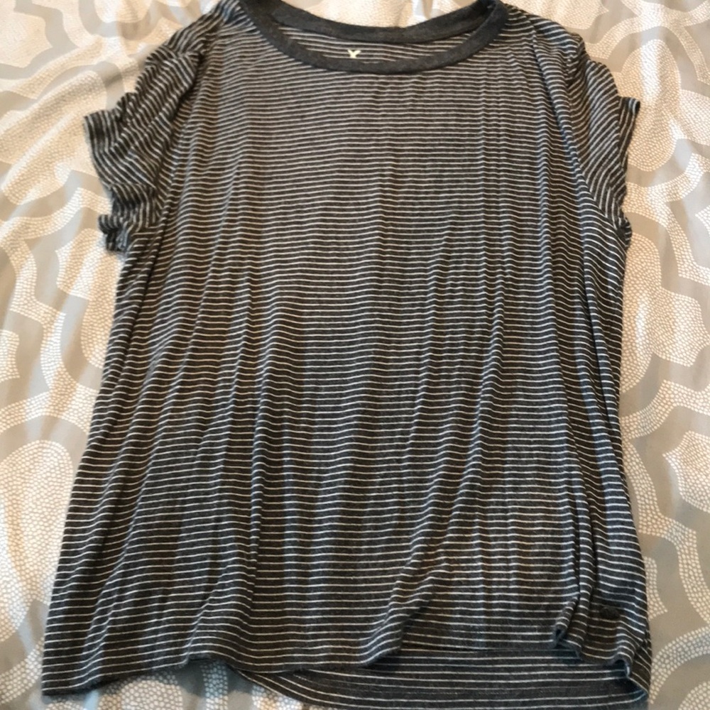 super soft striped grey shirt